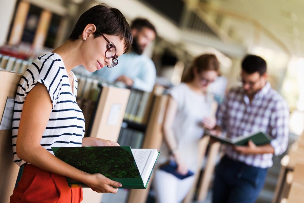 Woman studying for CSET exam